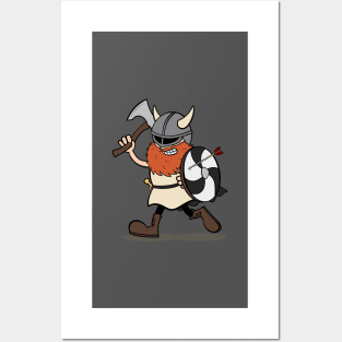 Viking Berserker Cartoon (Player 7 / grey) Posters and Art